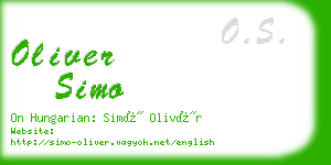oliver simo business card